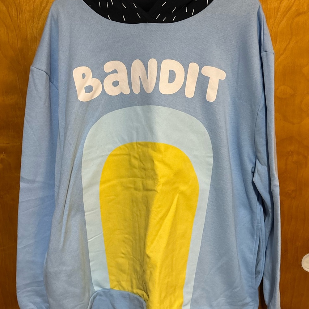 Bandit Light Blue Graphic Sweatshirt with Yellow Accent